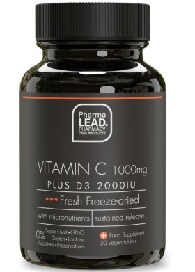 GIFT PharmaLead Black Range Vitamin C 1000mg Plus D3 2000IU 15 Φυτικές Κάψουλες