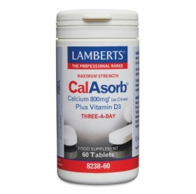 Lamberts Maximum Strength CalAsorb Calcium (as Citrate) 800mg Plus Vitamin D3 Συμπλήρωμα Διατροφής Ασβεστίου 60 Ταμπλέτες