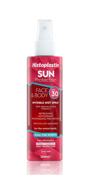 Heremco Histoplastin Sun Protection Invisible  Face & Body SPF30+ Αόρατο Mist Spray για Πρόσωπο και Σώμα 200ml