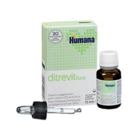 Humana Ditrevit Forte Συμπλήρωμα Διατροφής με Βιταμίνη D3 & DHA από την Γέννηση 15ml