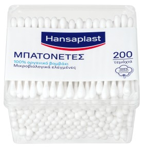 Hansaplast Regular Βιοδιασπώμενες Μπατονέτες με 100% Οργανικό Βαμβάκι 200 Τεμάχια