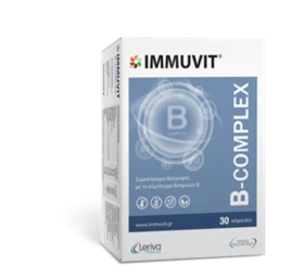 Leriva Pharma B-Complex Συμπλήρωμα για Ενέργεια, Μείωση της Κόπωσης & Νευρικό Σύστημα, 30 Φυτικές Κάψουλες