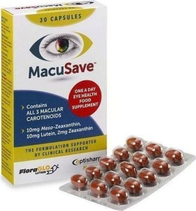 Optisharp MacuSave Συμπλήρωμα Διατροφής για την Υγεία των Ματιών 30 κάψουλες