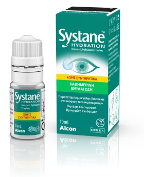 Alcon Systane Hydration Λιπαντικές Οφθαλμικές Σταγόνες με Υαλουρονικό Κατά της Ξηροφθαλμίας 10ml