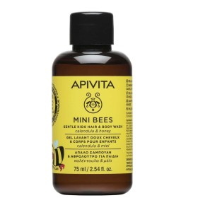 Apivita Mini Bees Kids Hair & Body Wash Απαλό Παιδικό Σαμπουάν & Αφρόλουτρο με Καλέντουλα & Μέλι (Travel Size) 75ml