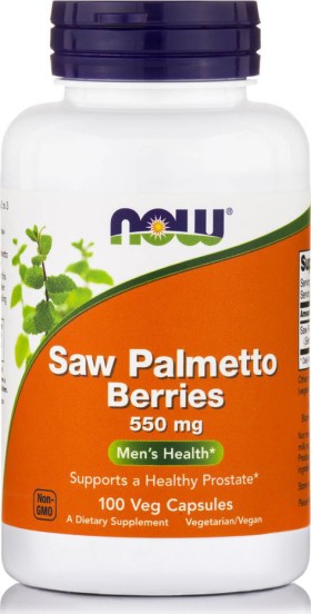 Now Foods Saw Palmetto Berries 550mg Συμπλήρωμα Διατροφής Για την Καλή Υγεία του Προστάτη 100 Κάψουλες