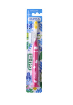 Gum 902 Junior Παιδική Οδοντόβουρτσα Μαλακή για 6+ Ετών Ροζ & Κίτρινο 1 τεμάχιο