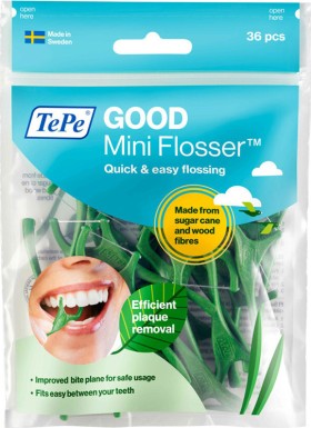 TePe Good Mini Flosser Οδοντικό Νήμα με Λαβή Πράσινο 36 Τεμάχια