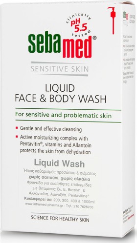Seba Med Liquid Face & Body Wash Υγρό Καθαρισμού για Πρόσωπο και Σώμα 300ml