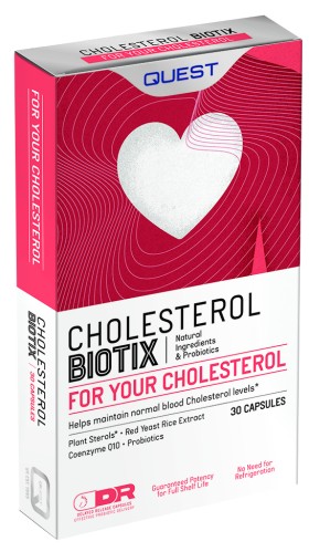 Quest Cholesterol Biotix Συμπλήρωμα Διατροφής για την Διατήρηση των Φυσιολογικών Επιπέδων της Χοληστερίνης 30 Κάψουλες