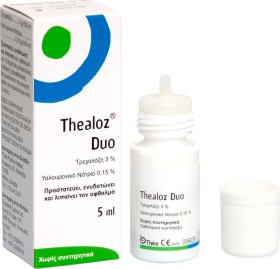 Thea Thealoz Duo Οφθαλμικές Σταγόνες Υποκατάστατο Δακρύων με Υαλουρονικό Οξύ για την Ξηροφθαλμία 5ml