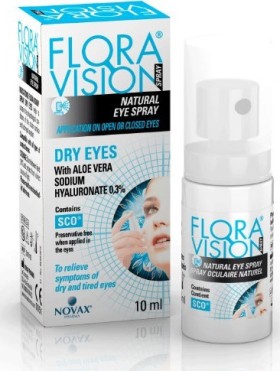 Novax Pharma Flora Vision Dry Eyes Natural Spray Οφθαλμικό Φυσικό Σπρέι για Ξηρά Μάτια 10ml