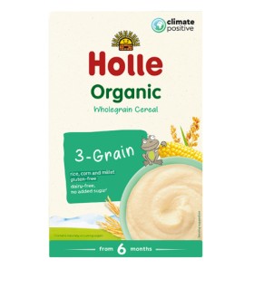 Holle Organic 3 Grain Παιδική Κρέμα 3 Δημητριακών Ρύζι - Καλαμπόκι - Κεχρί 6m+ 250gr