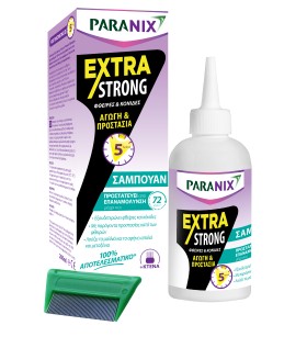 Paranix Extra Strong Shampoo Προστατευτικό Σαμπουάν Αγωγή και Προστασία για Φθείρες - Κόνιδες 200ml - ΔΩΡΟ Κτένα