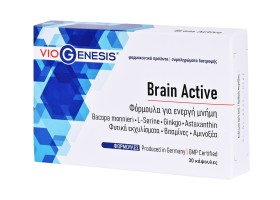 VioGenesis Brain Active Συμπλήρωμα Διατροφής για Εγκεφαλική Ενίσχυση & Ενεργή Μνήμη 30 Κάψουλες