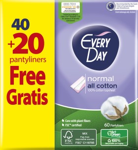 EveryDay Σερβιετάκια All Cotton Normal 40+20 ΔΩΡΟ