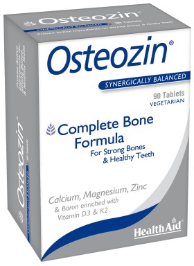 Health Aid Osteozin Συμπλήρωμα Διατροφής με Ασβέστιο, Μαγνήσιο, Ψευδάργυρο, Βιταμίνες D3 & K2 για Δυνατά Οστά 90 Ταμπλέτες
