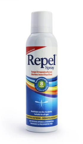 UNI-PHARMA Repel Spray Άοσμο Εντομοαπωθητικό με Προστασία 8 Ωρών 150ml