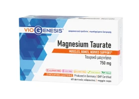 VioGenesis Magnesium Taurate 750 mg Συμπλήρωμα Διατροφής με Ταυρικό Μαγνήσιο, 60 Φυτικές Κάψουλες