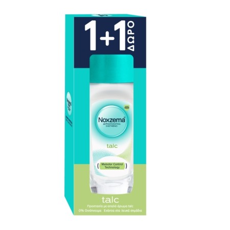 Noxzema PROMO Talc Roll on Γυναικείο Αποσμητικό 48ωρης Προστασίας 2x50ml