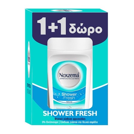 Noxzema PROMO Shower Fresh Natural Αποσμητικό Roll on 48ωρης Προστασίας 2x50ml