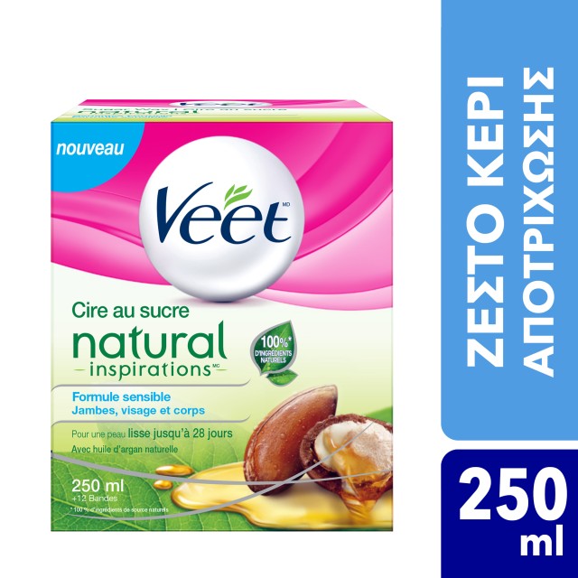 Veet Βαζάκι με Ζεστό Κερί Αποτρίχωσης για τα Πόδια με Αργανέλαιο 250ml