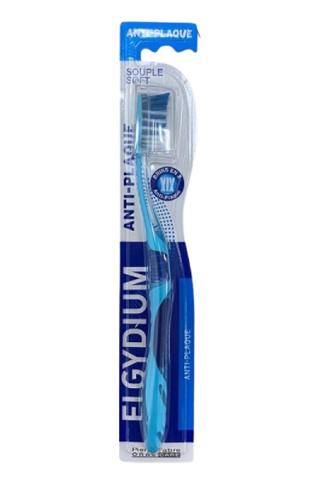 Elgydium Antiplaque Soft Οδοντόβουρτσα Μαλακή Μπλε 1 Τεμάχιο