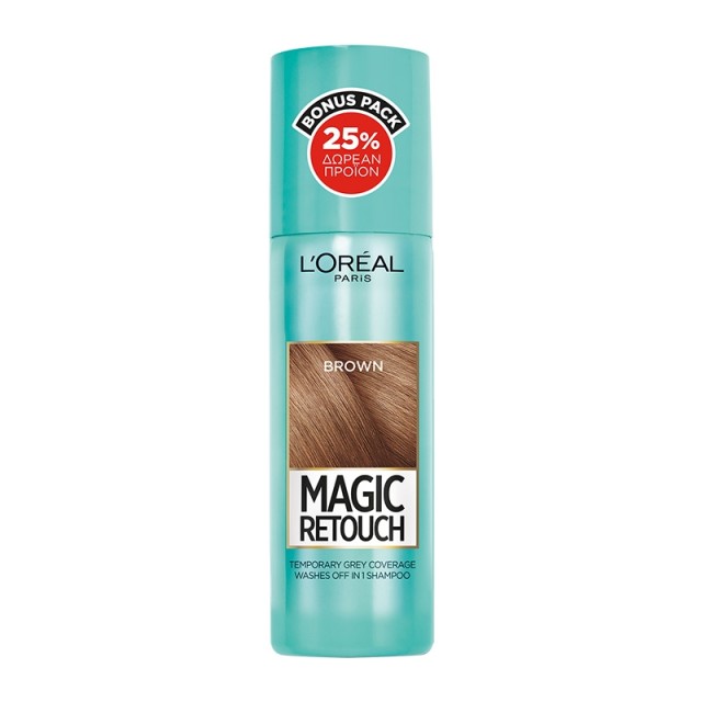 L'Oreal Paris Magic Retouch Brown 3 Spray Κάλυψης Καστανό 75ml + 25% Δωρεάν Προϊόν