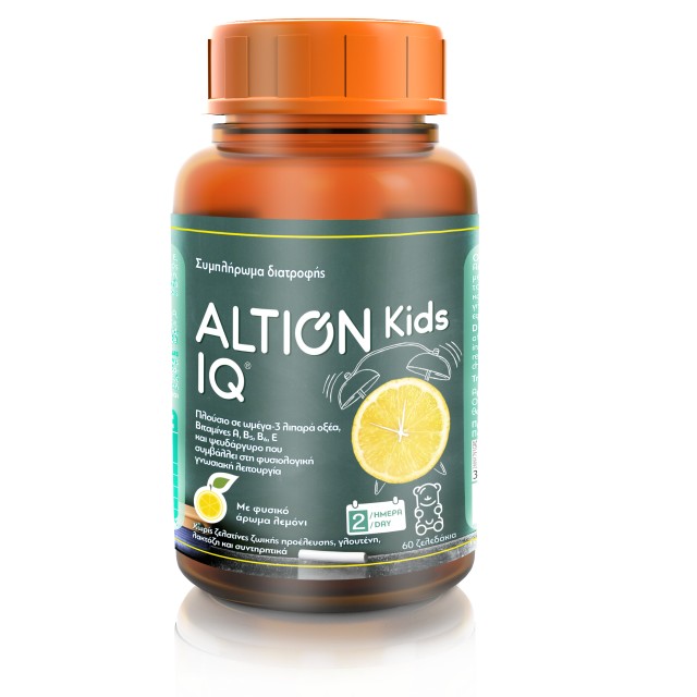 Vianex Altion Kids IQ Φυτικά Ω-3 για Μυαλό που Κόβει με Γεύση Λεμόνι 60 Ζελεδάκια