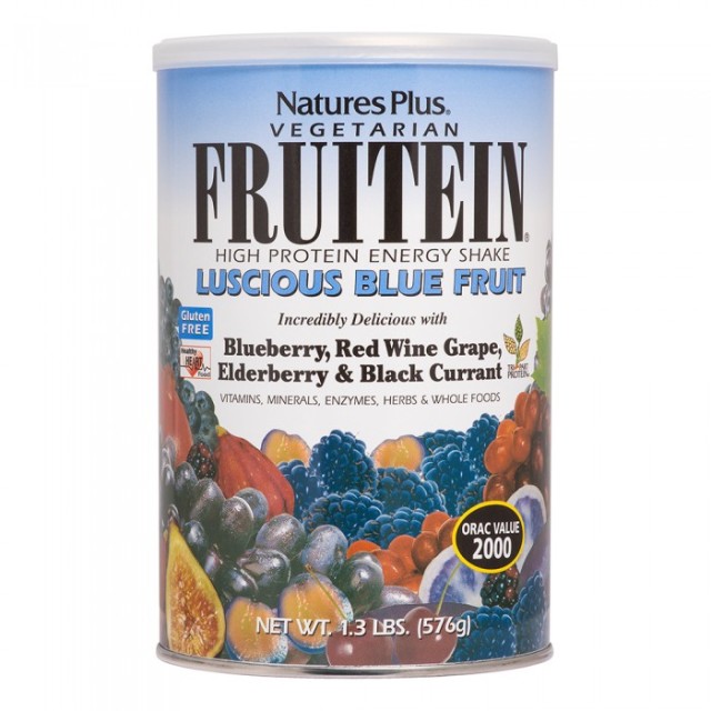 Natures Plus Frutein Luscious Blue Fruit Ρόφημα Πρωτεΐνης με Αντιοξειδωτικά Συστατικά 576gr