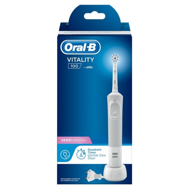 Oral-B Vitality 100 Sensi Ultra Thin White Box Ηλεκτρική Οδοντόβουρτσα … Oral-B Vitality 100 Sensi Ultra Thin White Box Ηλεκτρική Οδοντόβουρτσα …