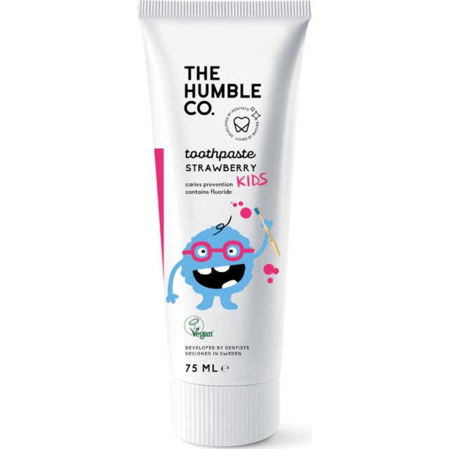 The Humble Co. Natural Toothpaste Kids Strawberry Φυσική Παιδική Οδοντόκρεμα με Γεύση Φράουλα 75ml