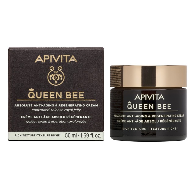 Apivita Queen Bee Κρέμα Ημέρας Απόλυτης Αντιγήρανσης - Αναγέννησης με Βασιλικό Πολτό Πλούσιας Υφής 50ml