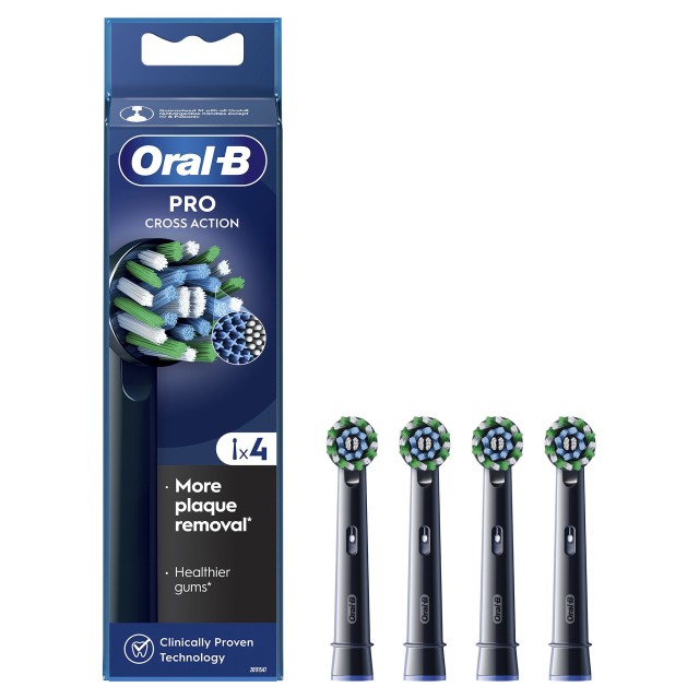 Oral B Cross Action Μαύρες Ανταλλακτικές Κεφαλές Ηλεκτρικής Οδοντόβουρ &hellip;