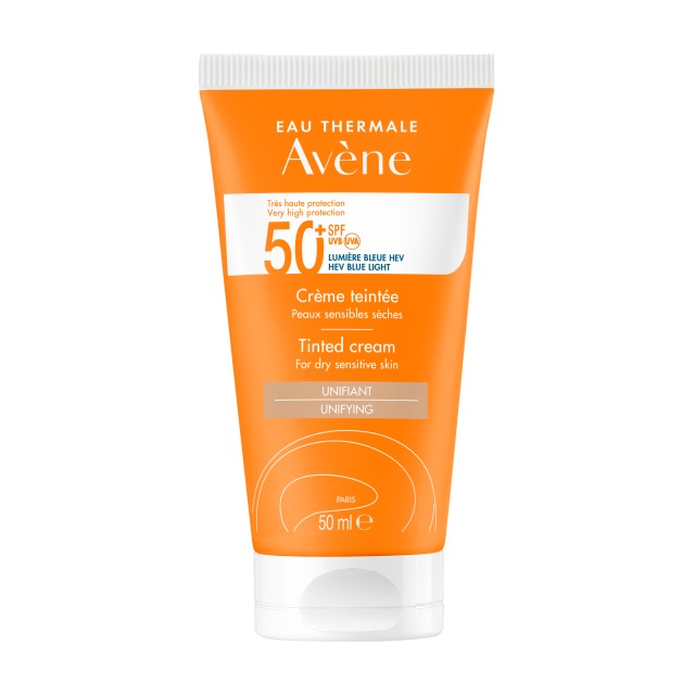 Avene Soins Solaire Cream SPF50+ Tinted Αντηλιακή Κρέμα Προσώπου με Χρώμα για Ξηρές - Ευαίσθητες Επιδερμίδες  50ml