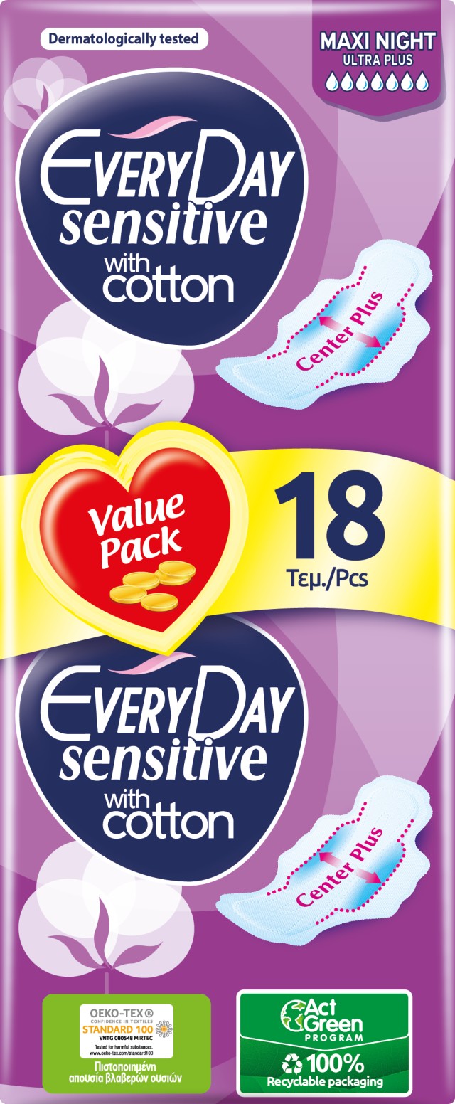 Every Day Sensitive Ultra Plus Maxi Night Σερβιέτες Με Φτερά 18 Τεμάχι … Every Day Sensitive Ultra Plus Maxi Night Σερβιέτες Με Φτερά 18 Τεμάχι …