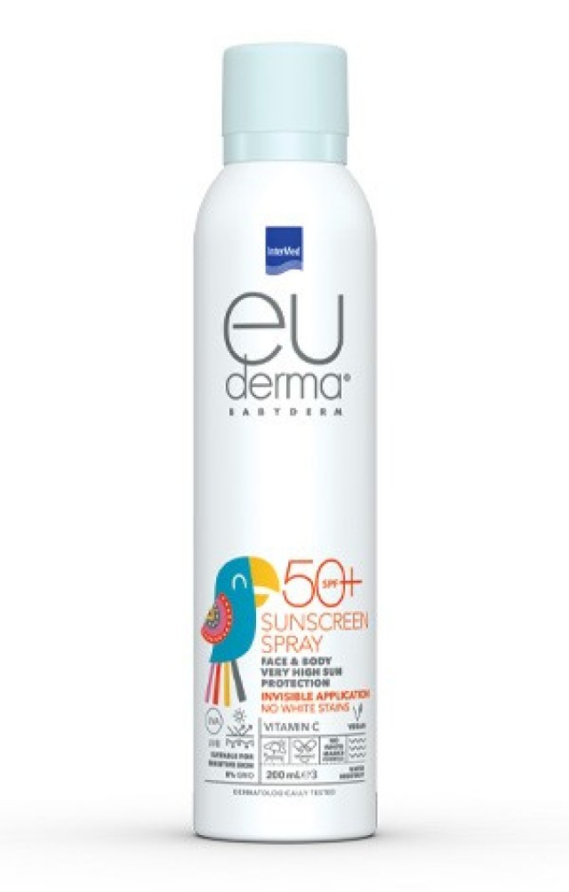 Intermed Euderma Babyderm Sunscreen Spray SPF50+ Αόρατο Παιδικό Αντηλι &hellip;