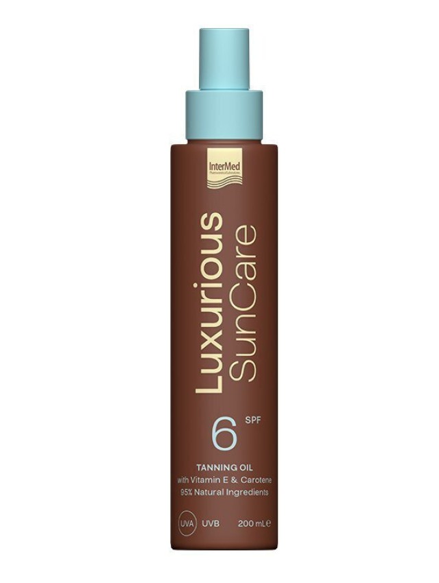 Intermed Luxurious Sun Care Tanning Oil SPF6 Ξηρό Λάδι για Γρήγορο Μαύρισμα 200ml