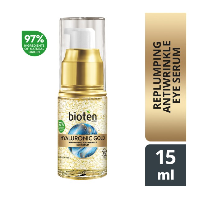 Bioten Eye Serum Hyaluronic Gold Αντιρυτιδικός Ορός Ματιών 15ml
