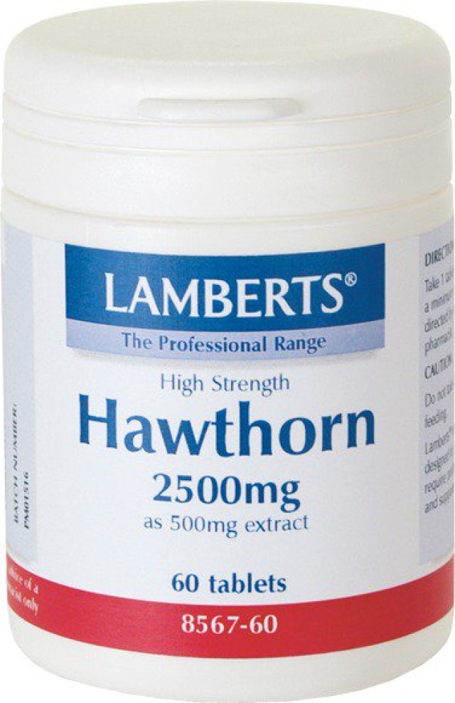 Lamberts Hawthorn 2500mg, Εκχύλισμα Κράταιγου με Αγγειοδρασταλτική Δράση για την Ενίσχυση της Υγείας της Καρδιάς, 60tabs