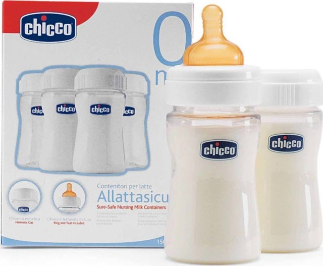 Chicco Μπουκάλια Διατήρησης Μητρικού Γάλακτος 4 Τμχ 150ml [007929 00]