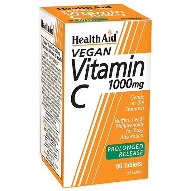 Health Aid Vitamin C 1000mg with Bioflavonoids Συμπλήρωμα Διατροφής Βραδείας Αποδέσμευσης Βιταμίνης C 60 Φυτικές Ταμπλέτες