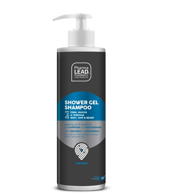 PharmaLead Men’s Shower Gel & Shampoo Αφρόλουτρο - Σαμπουάν για τον Άνδρα 3 σε 1 500ml