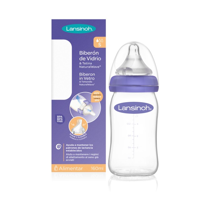 Lansinoh Glass Bottle Natural Wave Teat Γυάλινο Μπιμπερό με Θηλή Αργής … Lansinoh Glass Bottle Natural Wave Teat Γυάλινο Μπιμπερό με Θηλή Αργής …