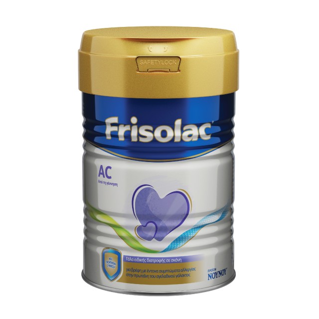 Frisolac AC Γάλα Ειδικής Διατροφής σε Σκόνη για τη Διαιτητική Αγωγή των Βρεφών με Έντονα Συμπτώματα Αλλεργίας στην Πρωτεΐνη του Αγελαδινού Γάλακτος 400gr