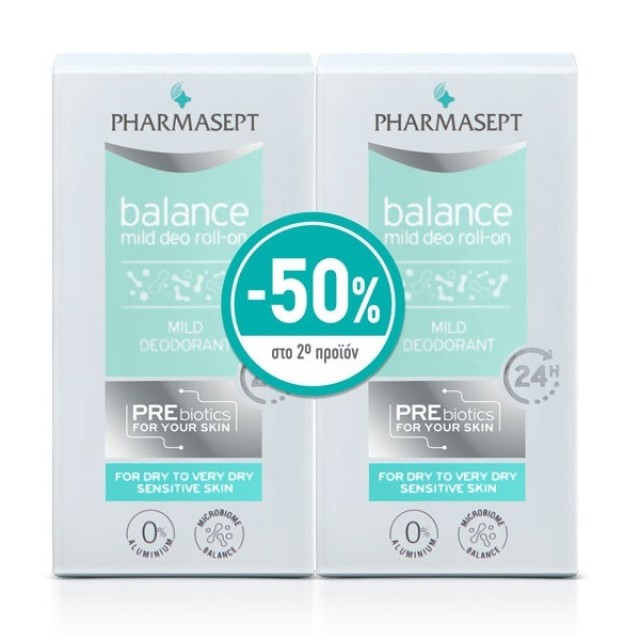 Pharmasept PROMO Balance Mild Deo Αποσμητικό Roll on 2x50ml -50% Στο 2ο Προιόν