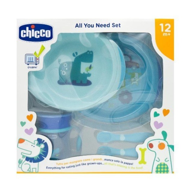 Chicco All You Need Σετ Φαγητού Χρώμα:Σιελ 12m+ [16201-20]
