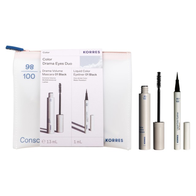 Korres PROMO Color Drama Eyes Duo Drama Volume Mascara 01 Black 13ml &hellip;