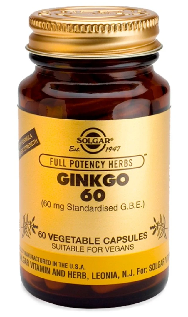 Solgar Ginkgo Biloba 60 Herbal Capsules