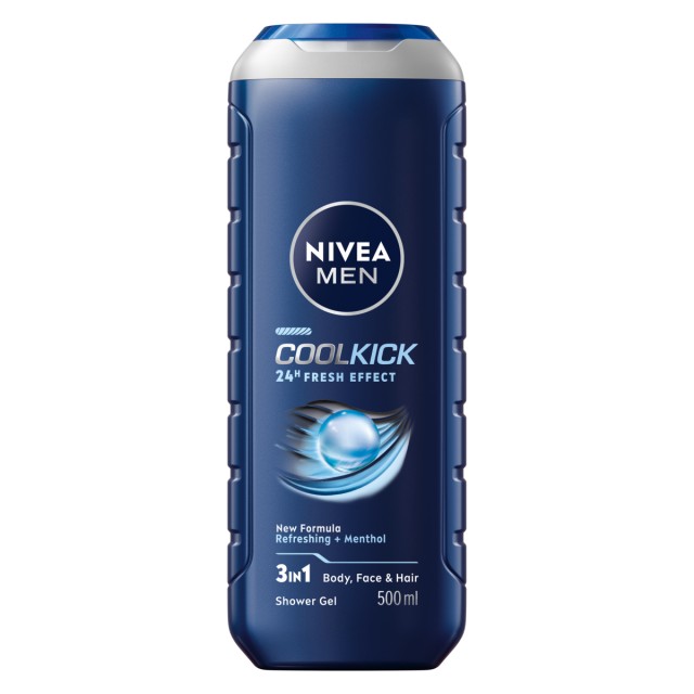 Nivea Men Ντους Gel Cool Kick για Πρόσωπο, Σώμα, Μαλλιά 500ml